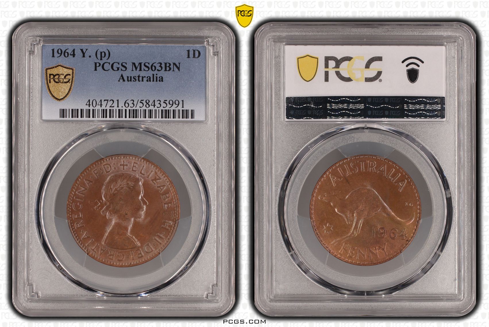 Penny, 1964 Y. (p), PCGS MS63BN