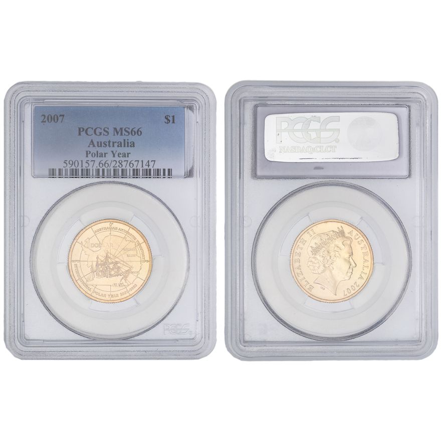Elizabeth II, Polar Year, One Dollar, 2007, PCGS MS66