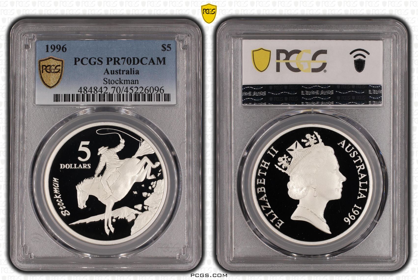 1996 Australia Five Dollar, $5 Stockman PCGS - PR70DCAM POP 4/0 -096