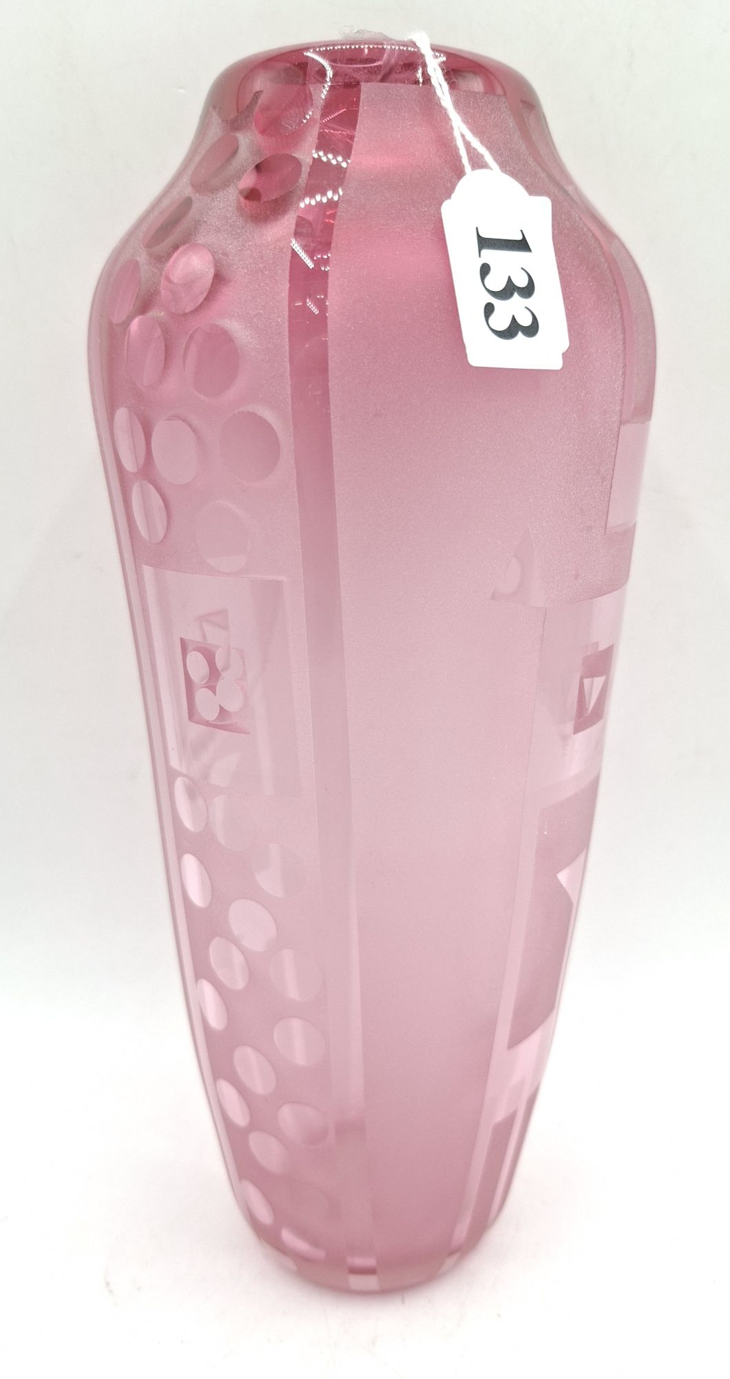 Art Deco Cranberry Glass Vase