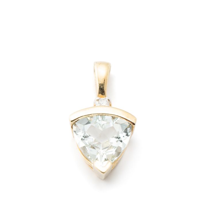 10ct Gold Topaz & Diamond Pendant