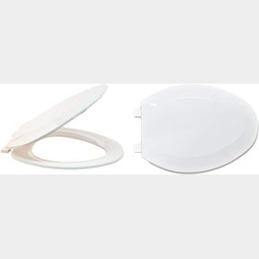 1 X 14 X 20" EZ-FLO 65903 PLASTIC TOILET SEAT WITH LID WHITE, 1 X 14 X 20