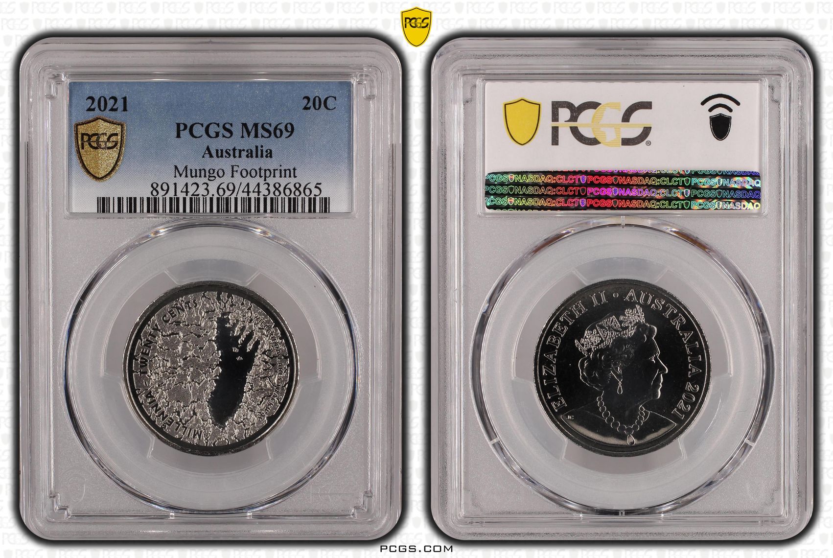 2021 Australia Twenty Cent, 20c Mungo Footprint PCGS - MS69 -865