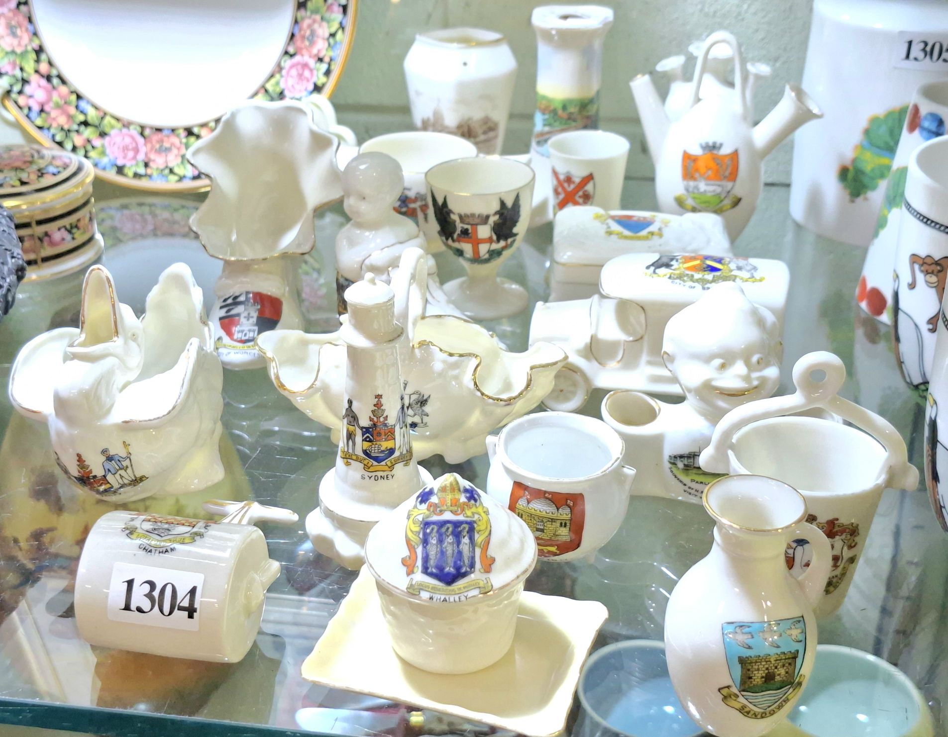 1304 · ASSORTED CRESTED WARE