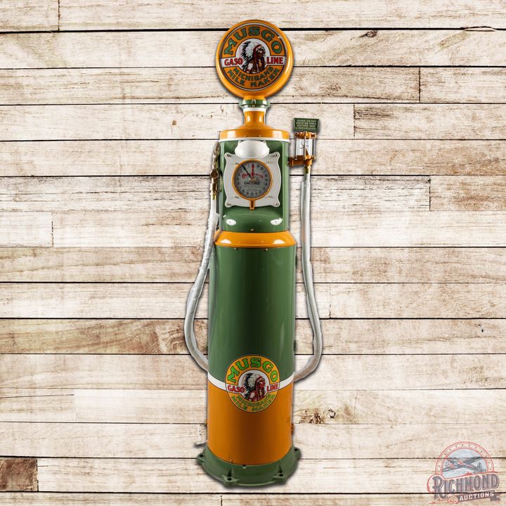 Rare Correct Measure Model #1928 Clockface Gas Pump Restored Musgo