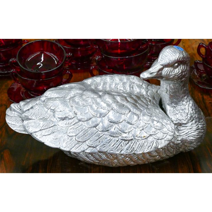 Arthur Court Aluminum 1978 Goose Figural Tureen 16''