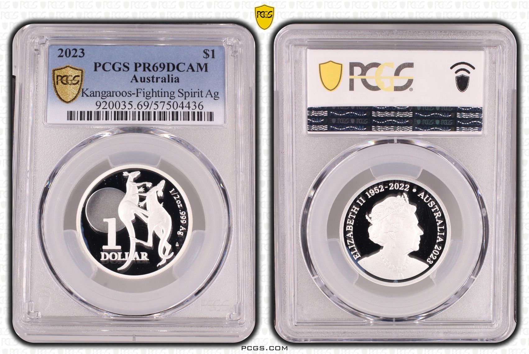 Kangaroos-Fighting Spirit Silver, One Dollar, 2023, PR69DCAM