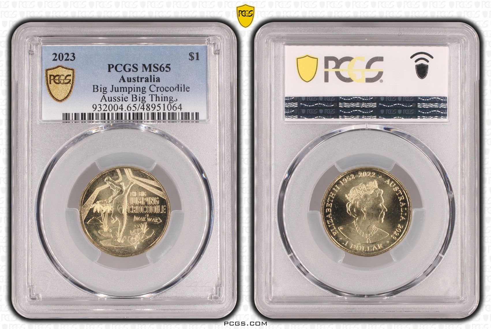 Big Jumping Crocodile Aussie Big Things, One Dollar, 2023, PCGS MS65