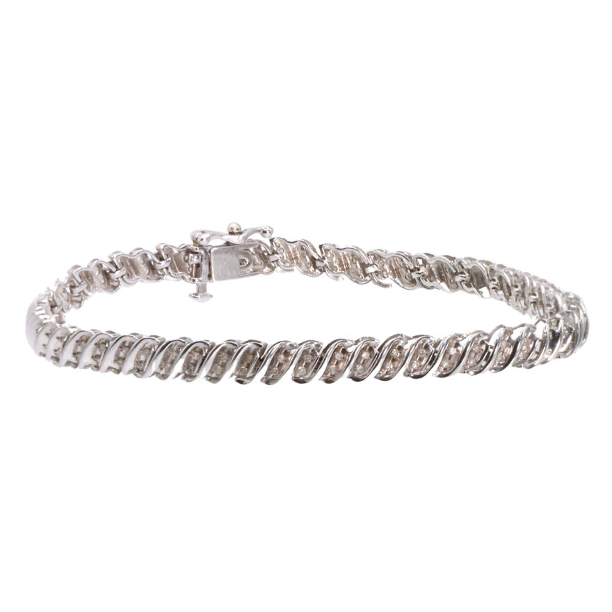 Pulsera Tenis Oro Blanco y Diamantes