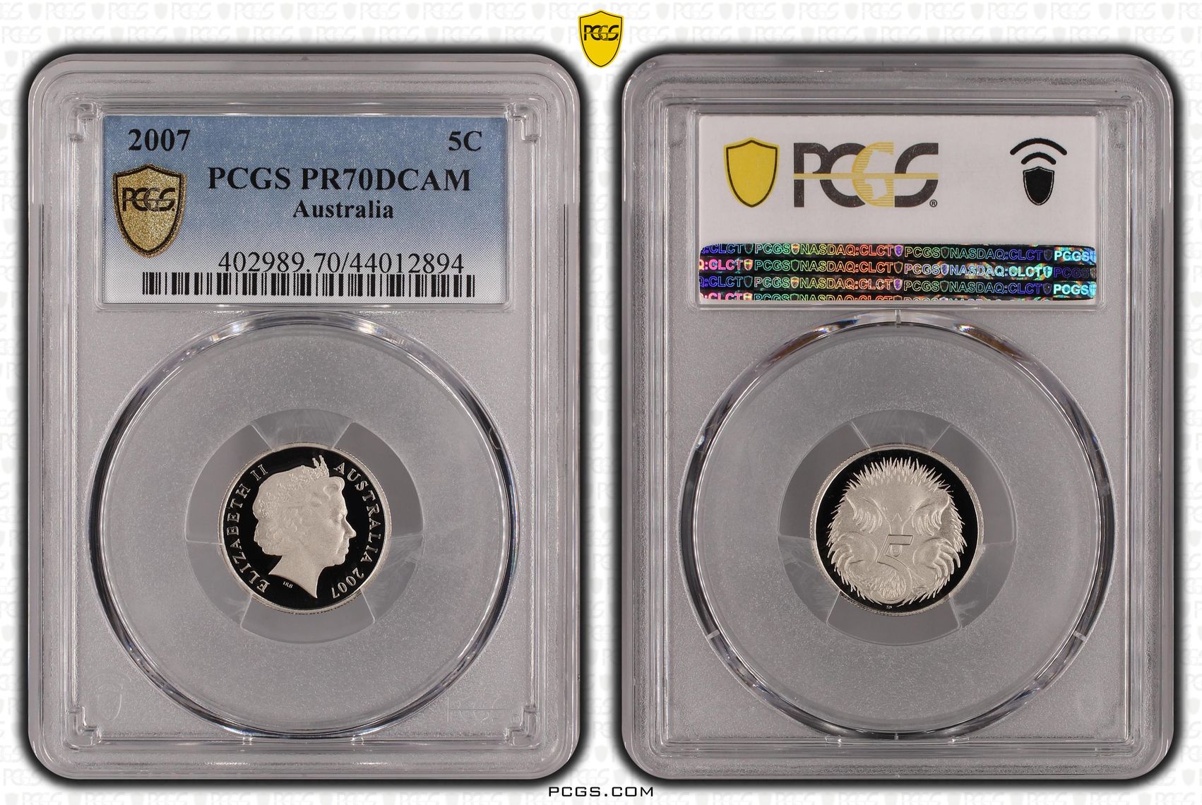 Elizabeth II, Five Cent, 2007, PCGS PR 70DCAM