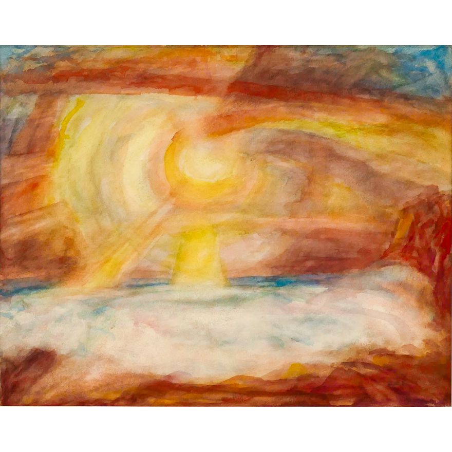 Henry Wentz ''Sun Beam'' Watercolor Matted 20''x24''