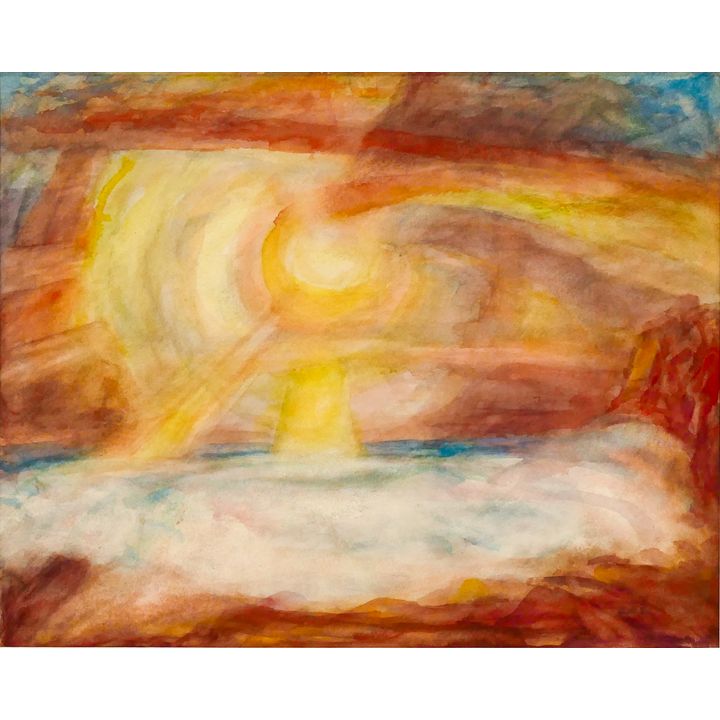 Henry Wentz ''Sun Beam'' Watercolor Matted 20''x24''