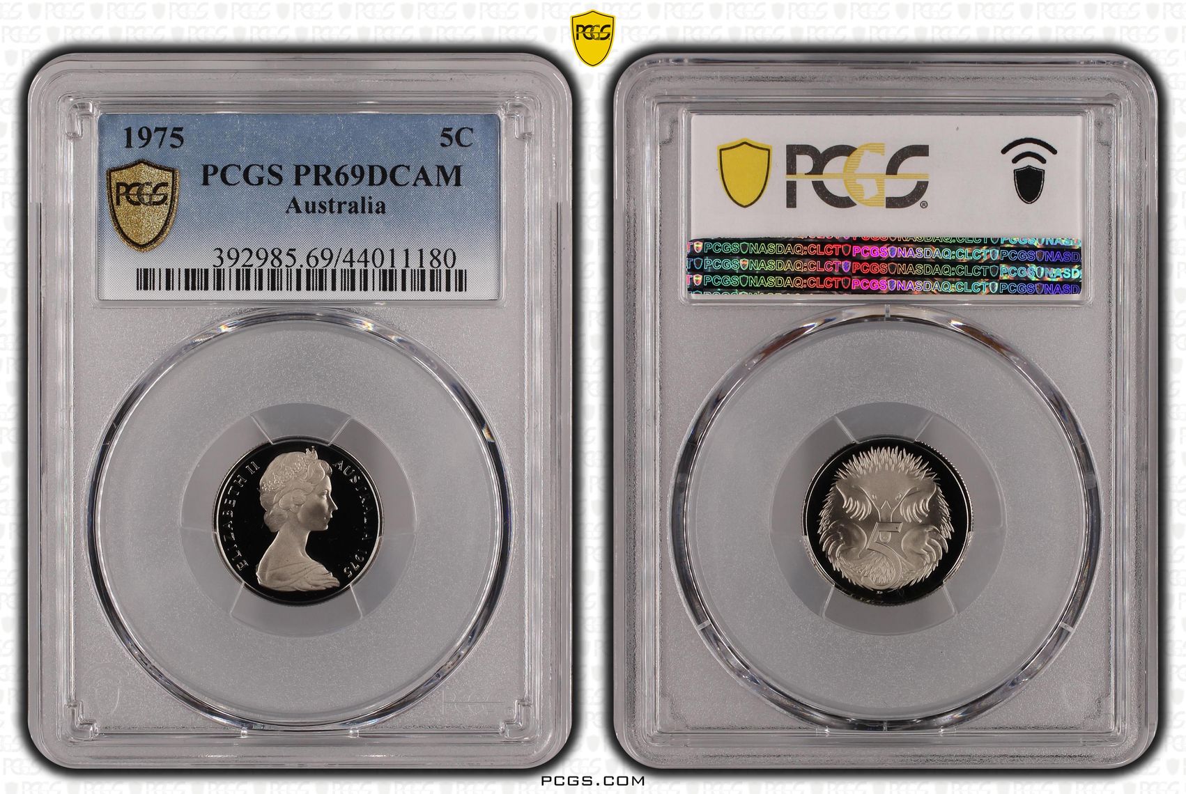 1975 Australian Five Cent, 5c Proof PCGS - PR69DCAM -180