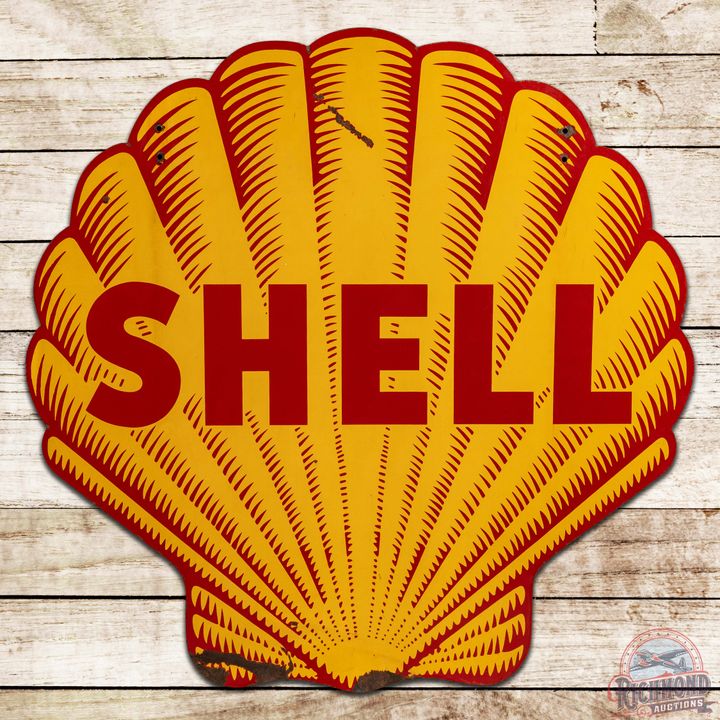 Shell Gasoline "Tiger Stripe" 48" DS Porcelain Sign