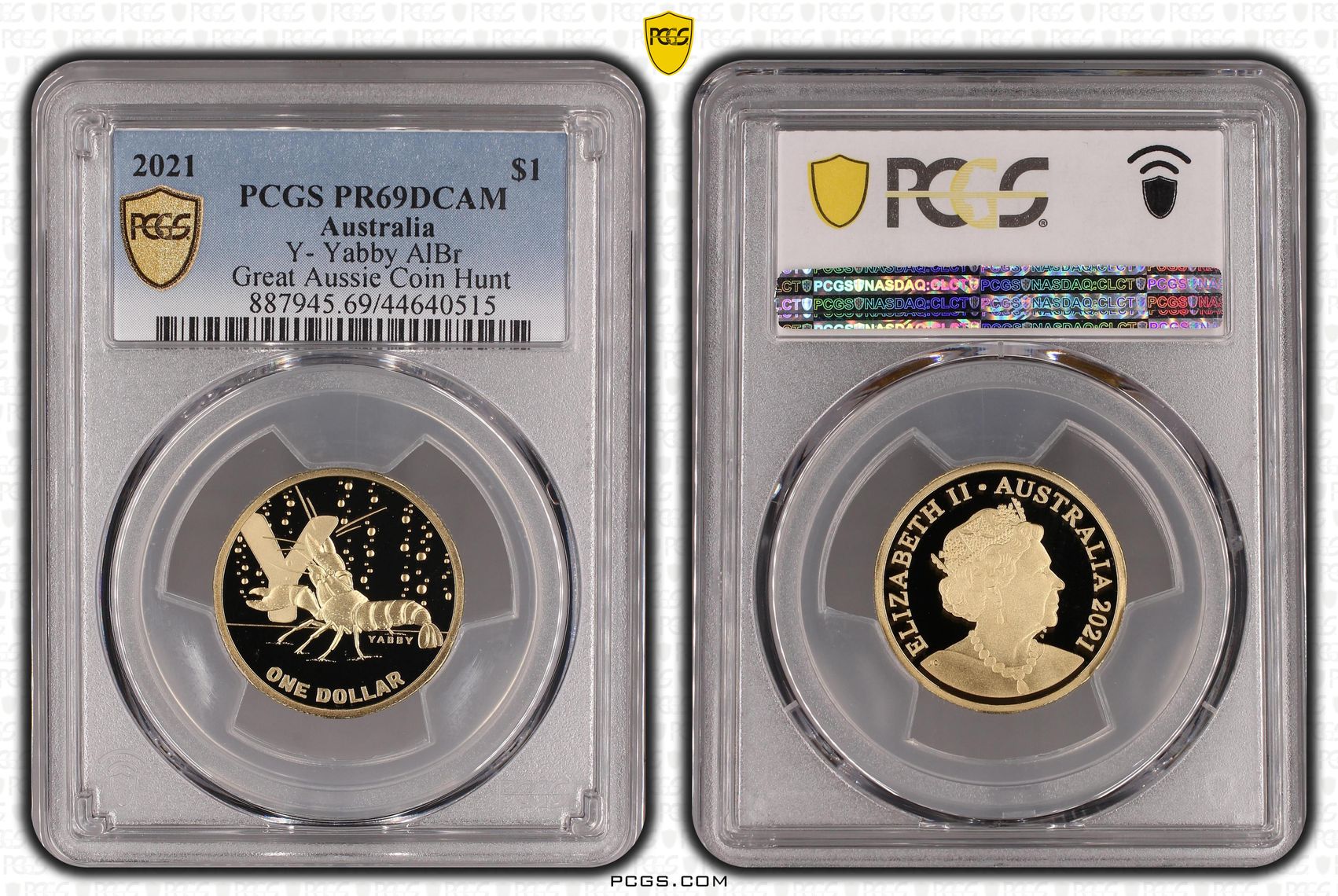 2021 Australia One Dollar, $1 Y- Yabby AlBr PCGS - PR69DCAM -515