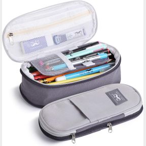 MR. PEN- PENCIL CASE, PENCIL POUCH, GREY, PEN BAG, BIBLE STUDY SUPPLIES, PENCIL POUCH LARGE, LARGE PENCIL BAG, SCHOOL SUPPLIES, PE