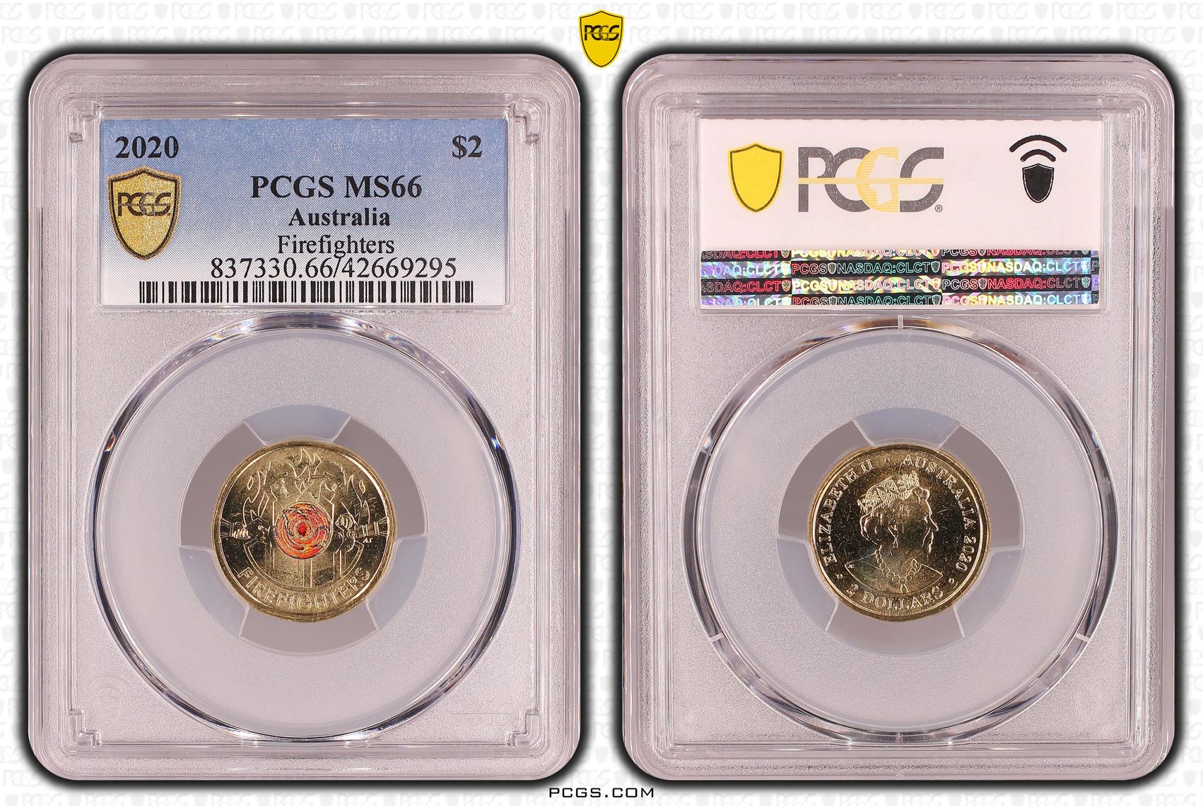 Firefighters Colorized, Two Dollar, 2020, PCGS MS66