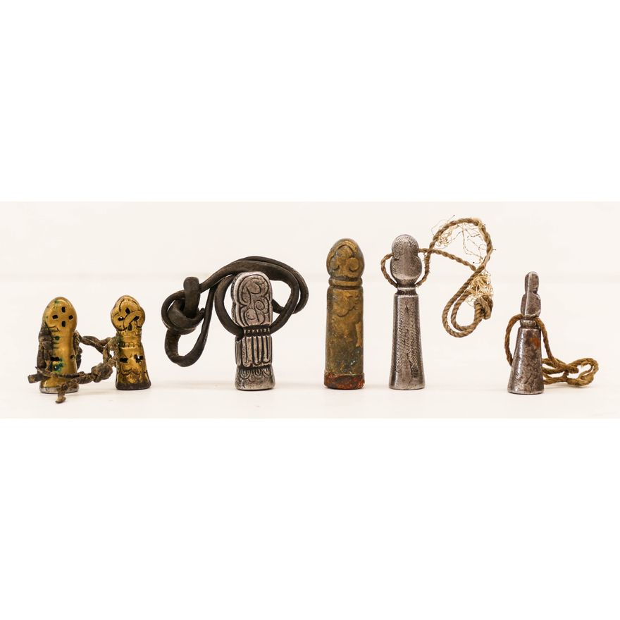 6pc Tibetan 18th/19th Cent. Metal Seals 1'' to 2''