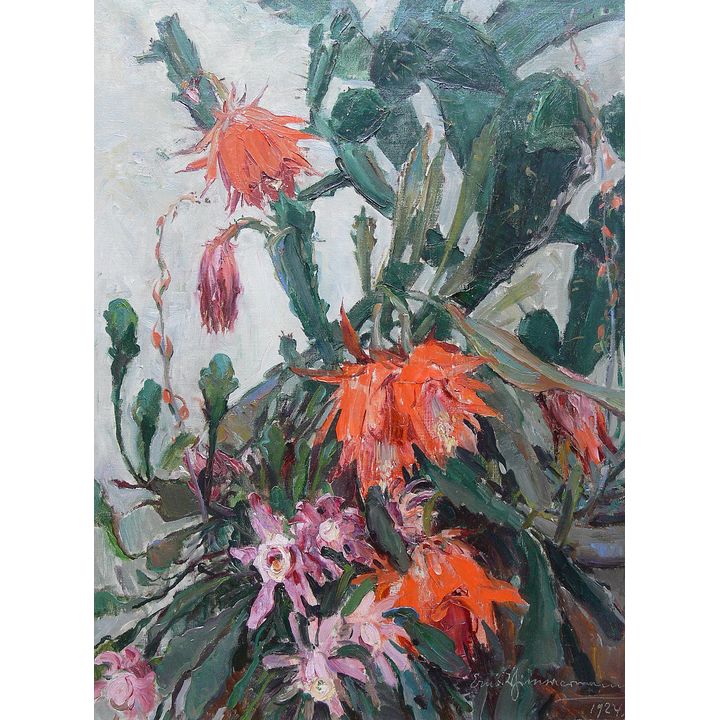 Ernst Reinhard Zimmermann | Kwitnący kaktus, 1924 r.