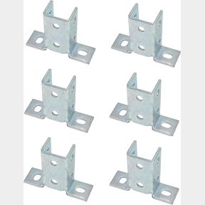 8 HOLE WING SHAPE 8 HOLE WING SHAPE 90 DEGREE FITTING CONNECTOR BRACKET BRACES FIT FOR 1/2" BOLT IN 1 5/8" STRUT CHANNEL, 6 PACK