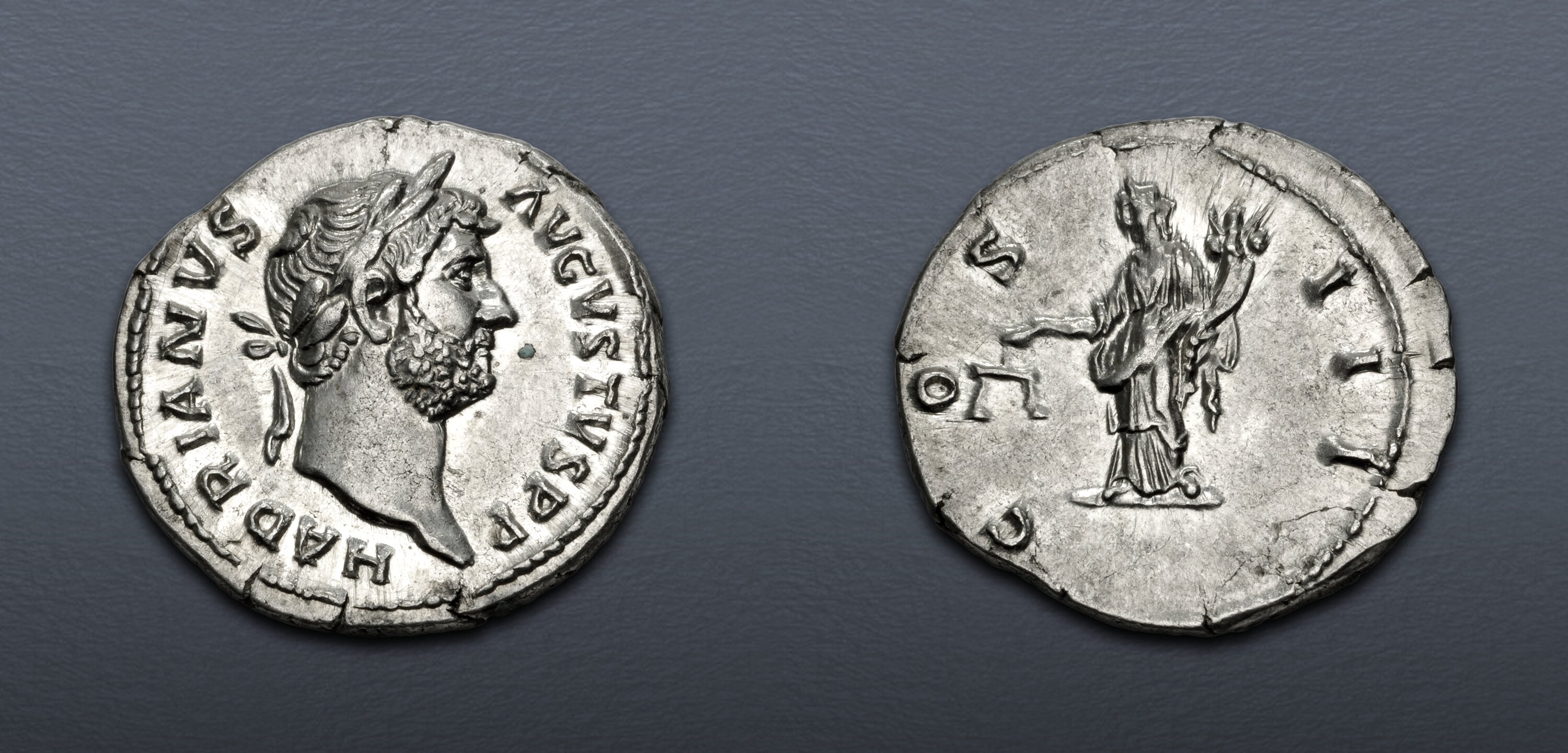 Hadrian. AD 117-138. AR Denarius (19mm, 3.41 g, 6h). Rome mint. Struck ...