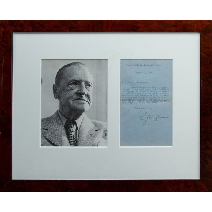Photograph & Autographed Letter - W.S. Maugham