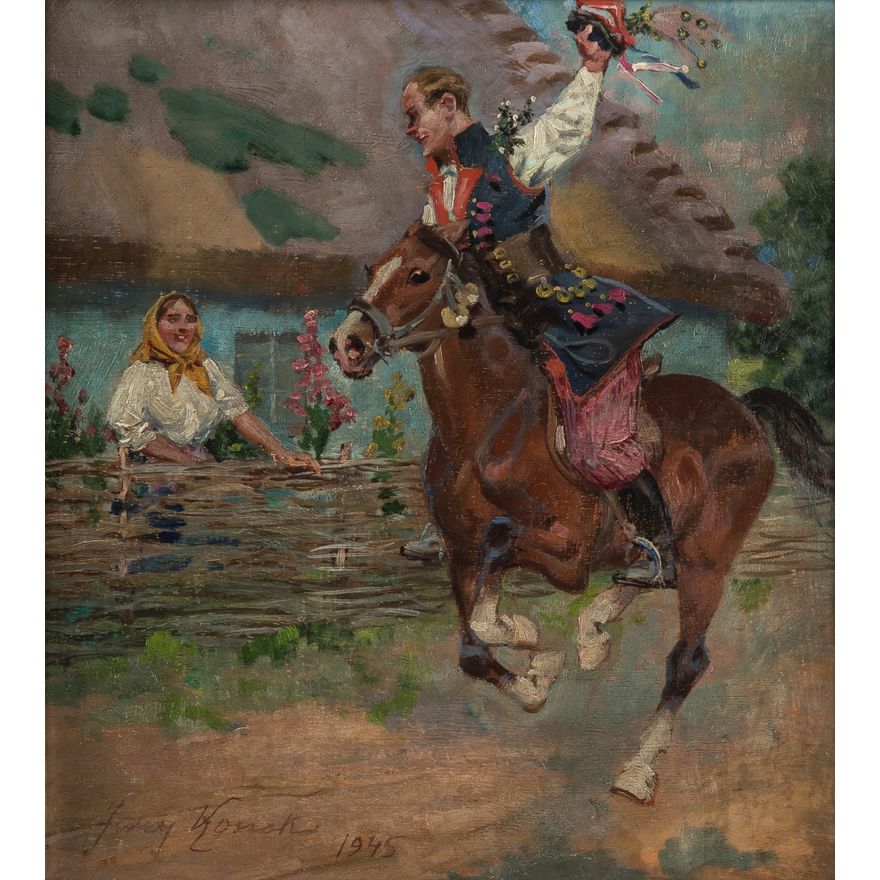 Jerzy Kossak | Krakowiak  w zalotach, 1945 r.
