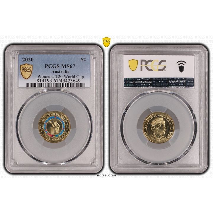 Women's T20 World Cup Colorized, Two Dollar, 2020, PCGS MS67