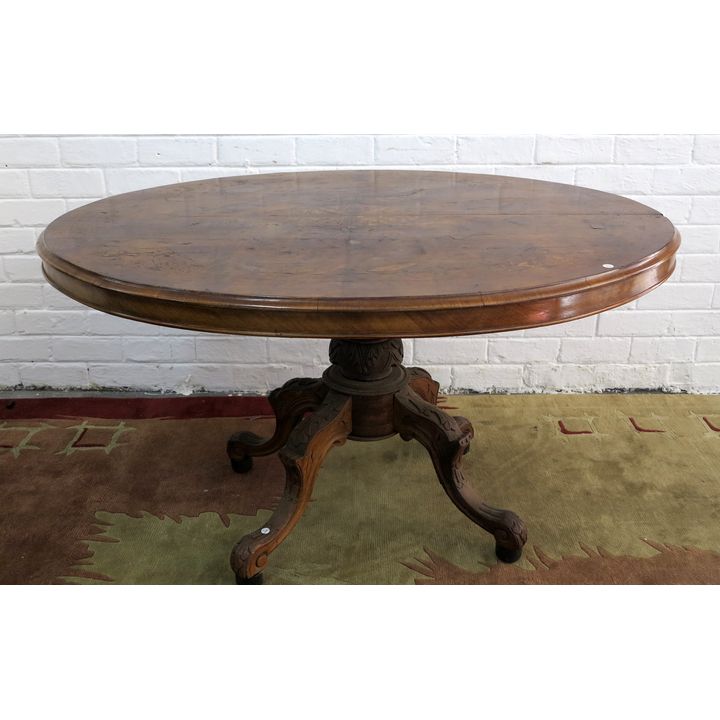 VICTORIAN INLAID WALNUT LOO TABLE
