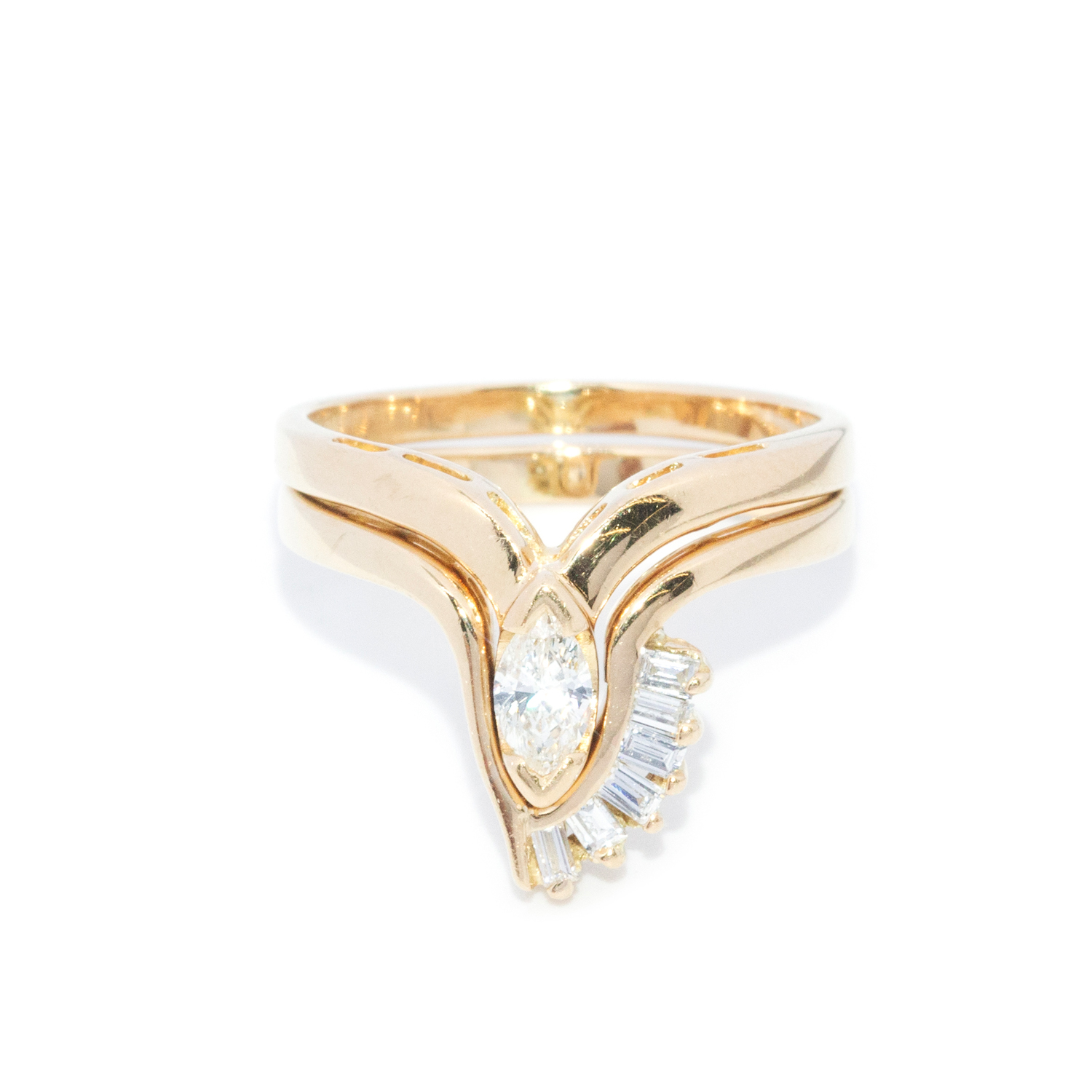 18ct Diamond two Ring Set