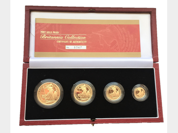 2002 GOLD PROOF 4-COIN BRITANNIA SET