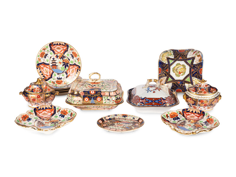 A Collection of English Porcelain Dessert Service Articles