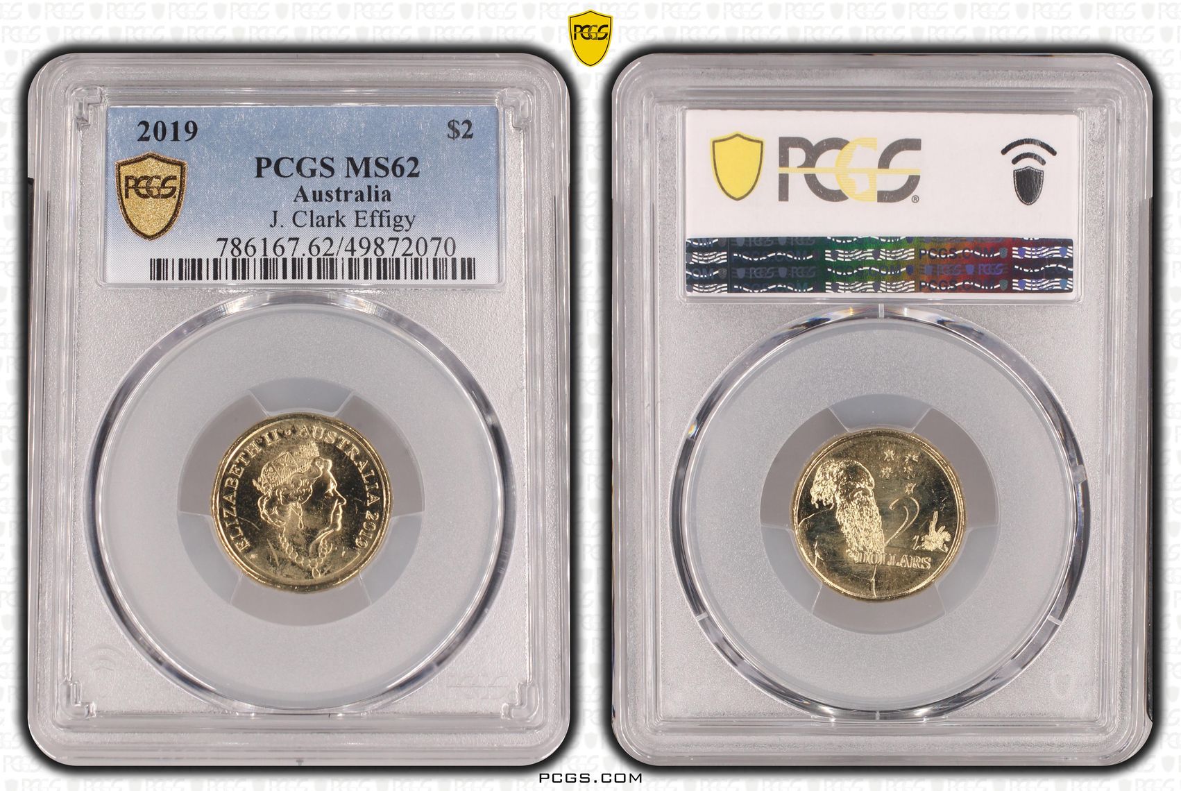 498 · Elizabeth II, J. Clark Effigy , Two Dollar, 2019, PCGS MS62