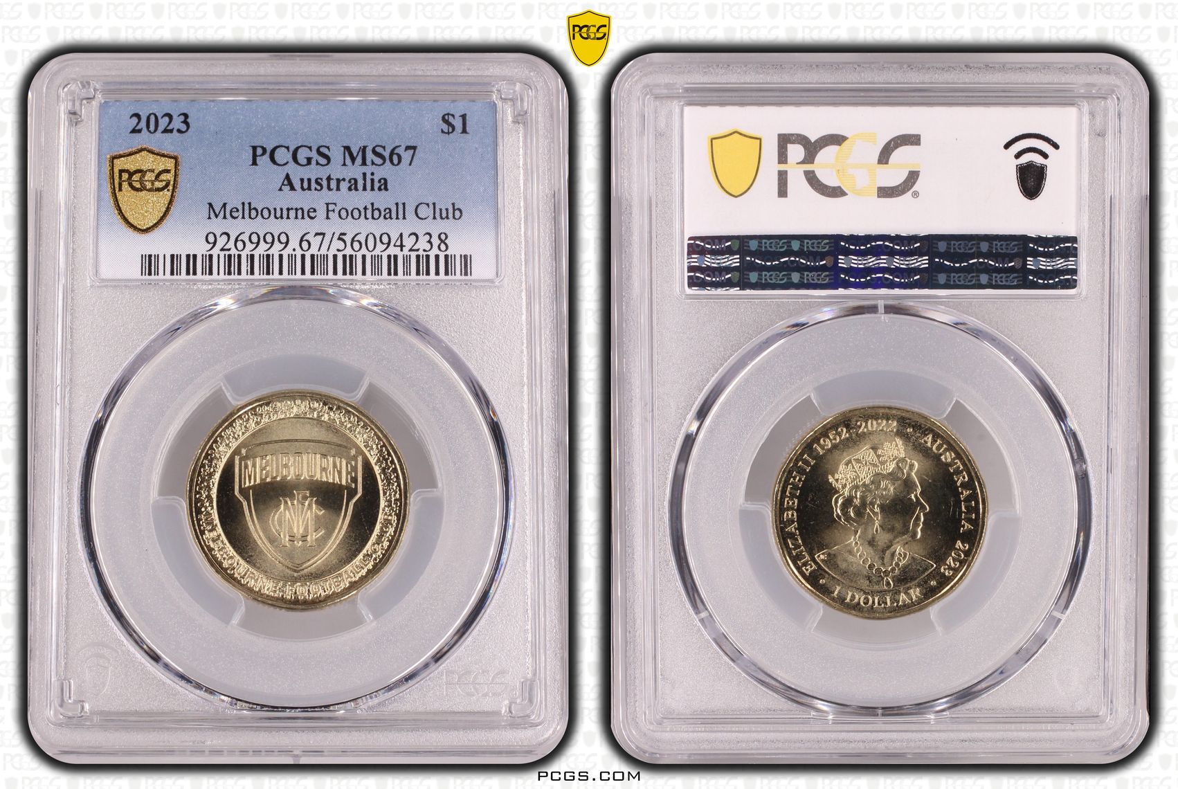 Melbourne Football Club, POP 1/0, One Dollar, 2023, PCGS MS67
