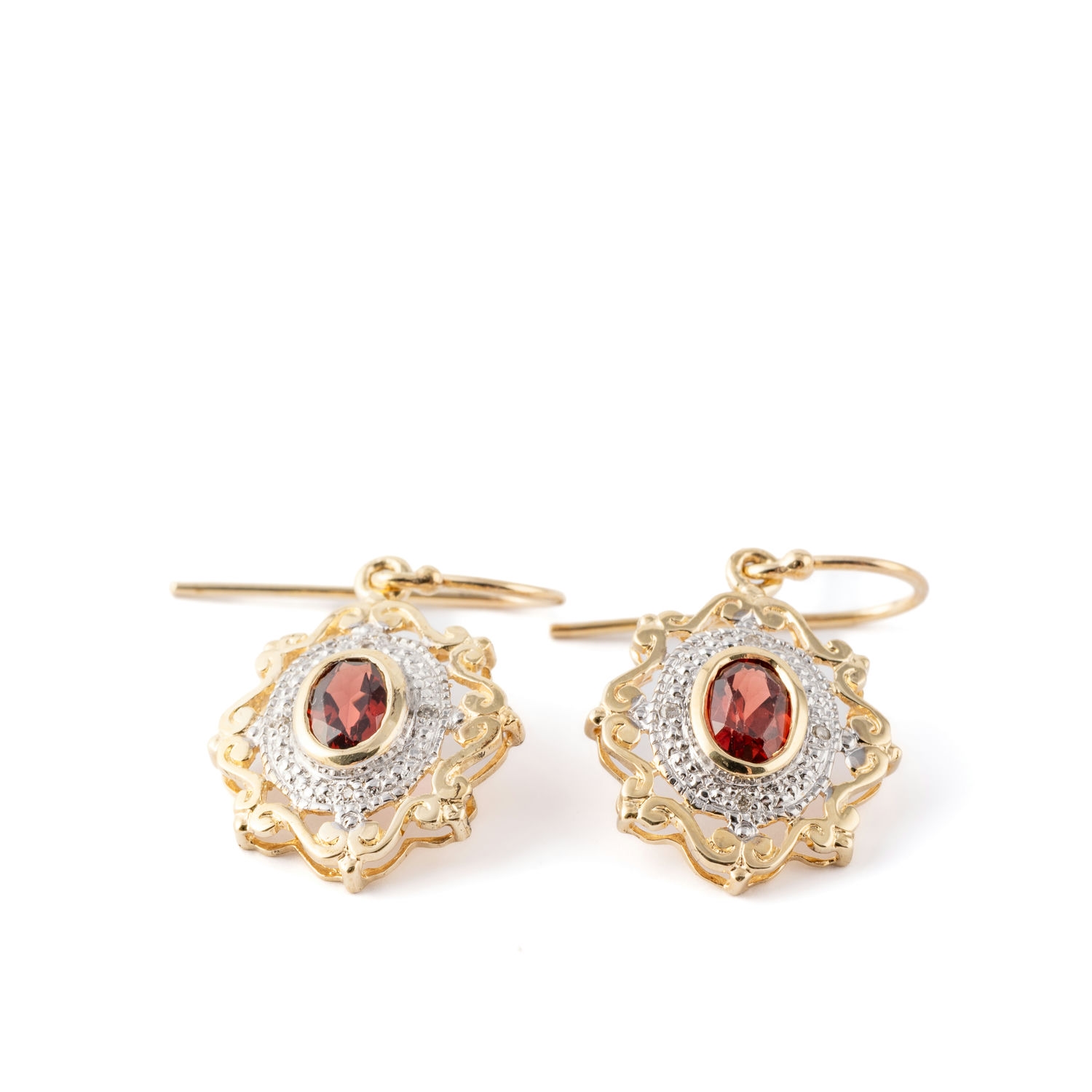 400 · Garnet and Diamond Earrings 9ct