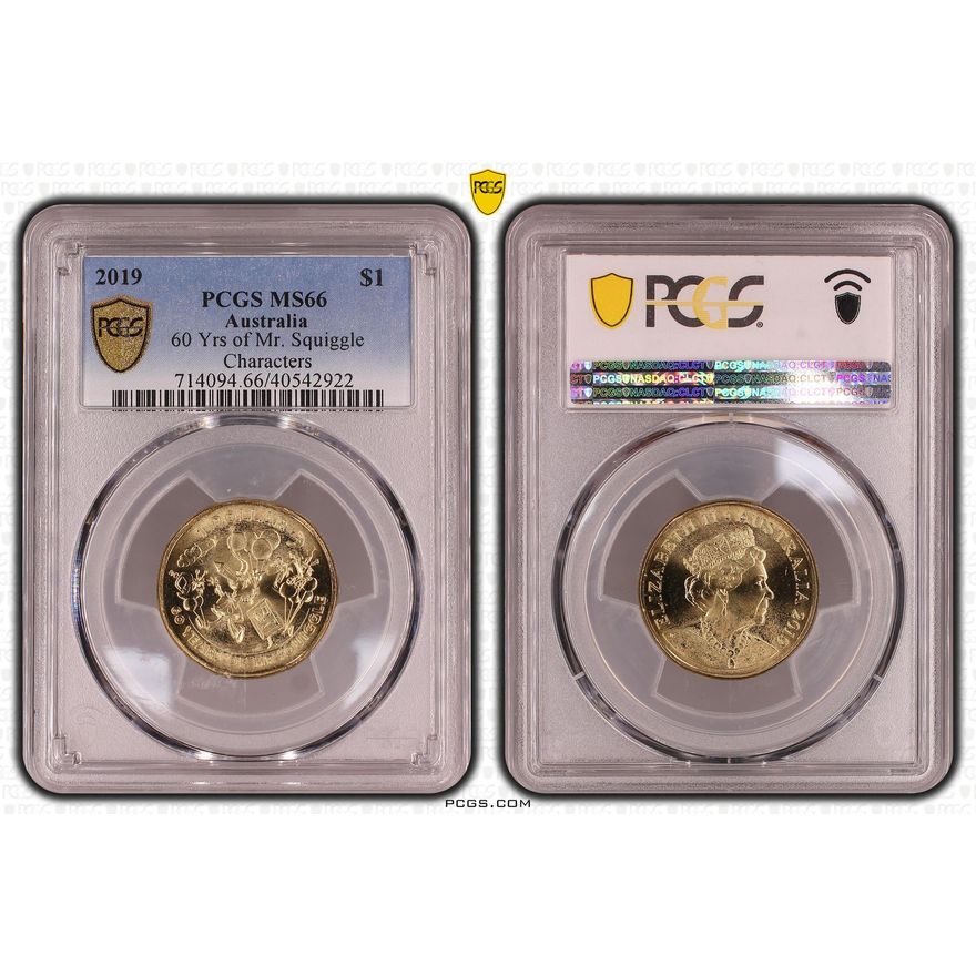 60 Yrs of Mr. Squiggle - Spaceship, One Dollar, 2019, PCGS MS66