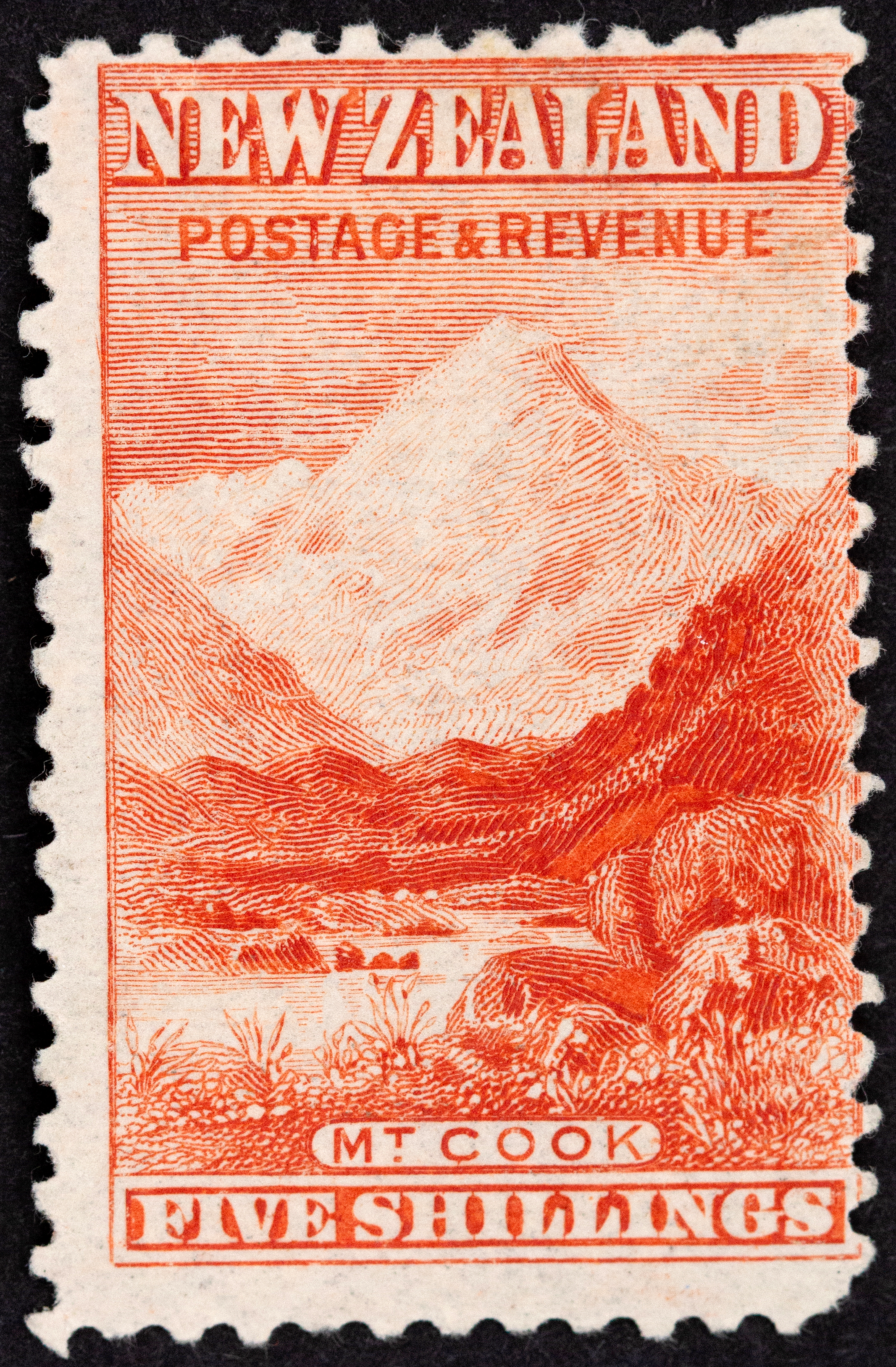 New Zealand, Five Shillings, Vermillion, 1899, Good