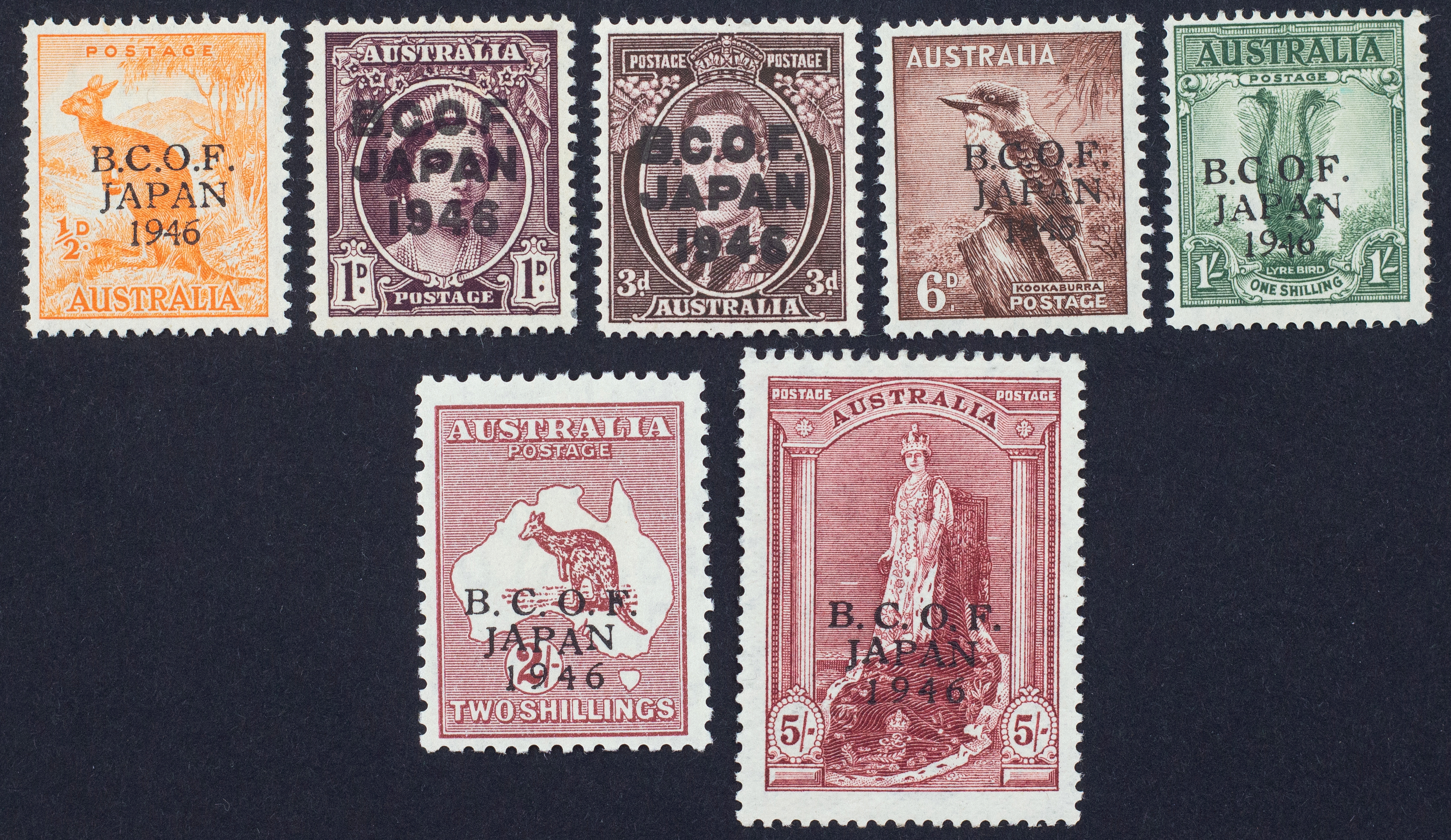 B.C.O.F. Overprints, 1946, Fine