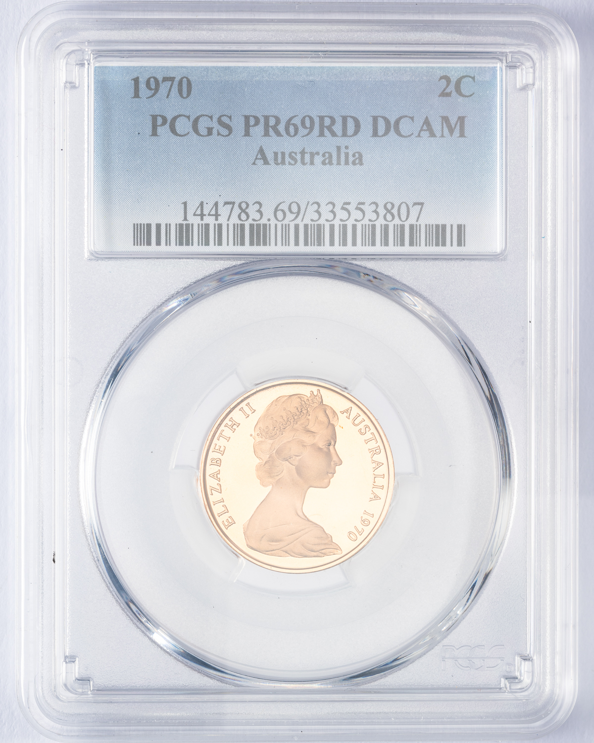 Elizabeth II, Two Cent, 1970, PCGS PR69DCAM