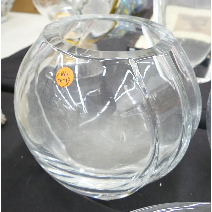 Baccarat Heavy Crystal Ball Vase 8''