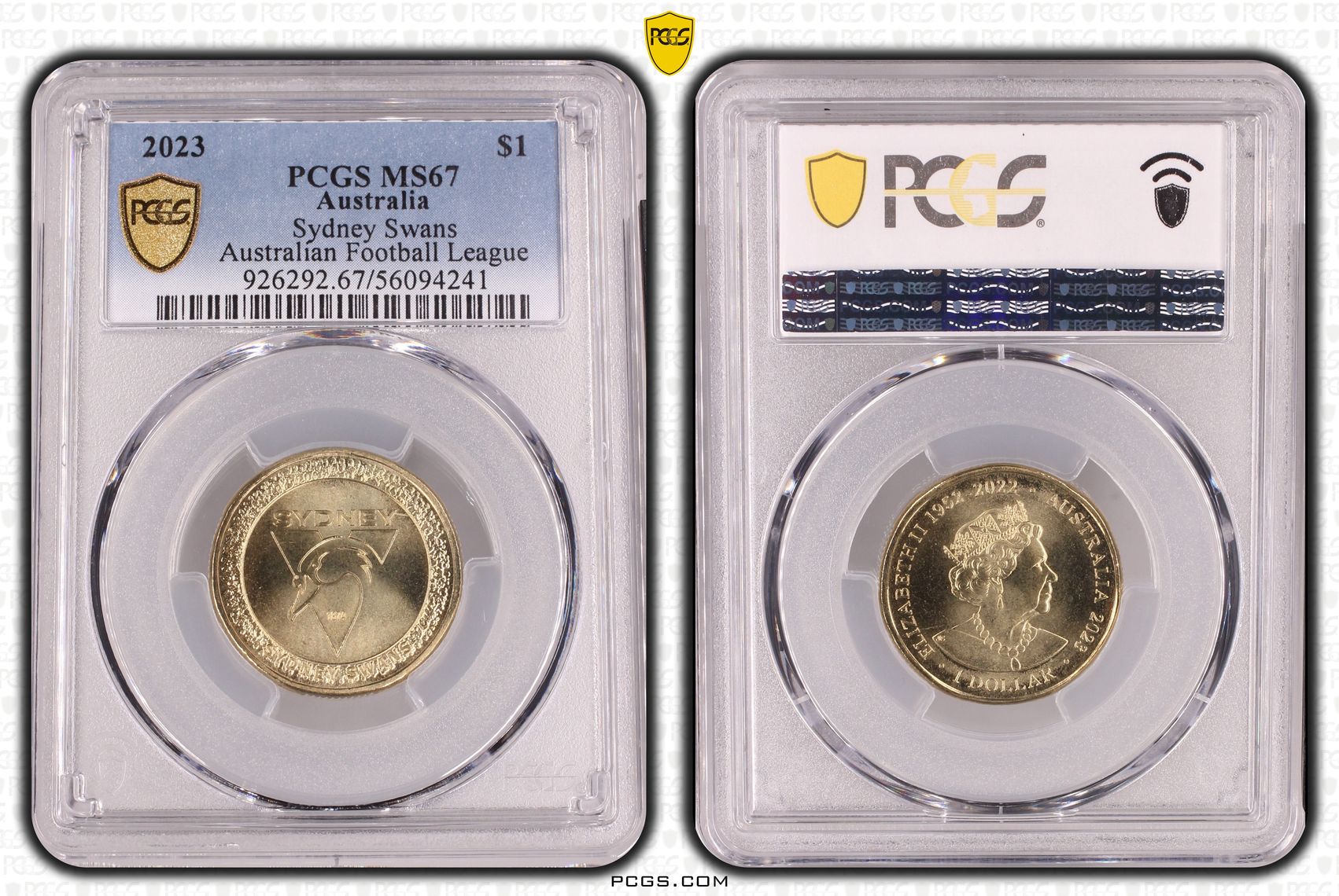 AFL - Sydney Swans, POP 1/0, One Dollar, 2023, PCGS MS67