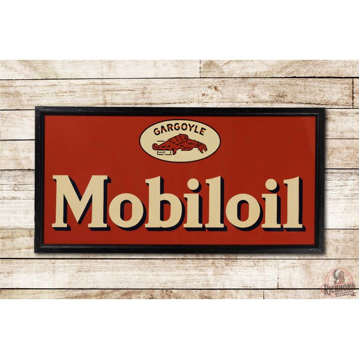 NOS Mobiloil Gargoyle Single Sided Metal Sign TAC 9.75