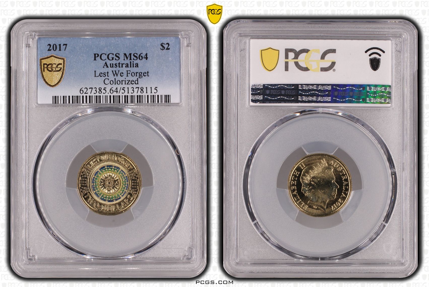 Lest We Forget Colorized, Two Dollar, 2017, PCGS MS64