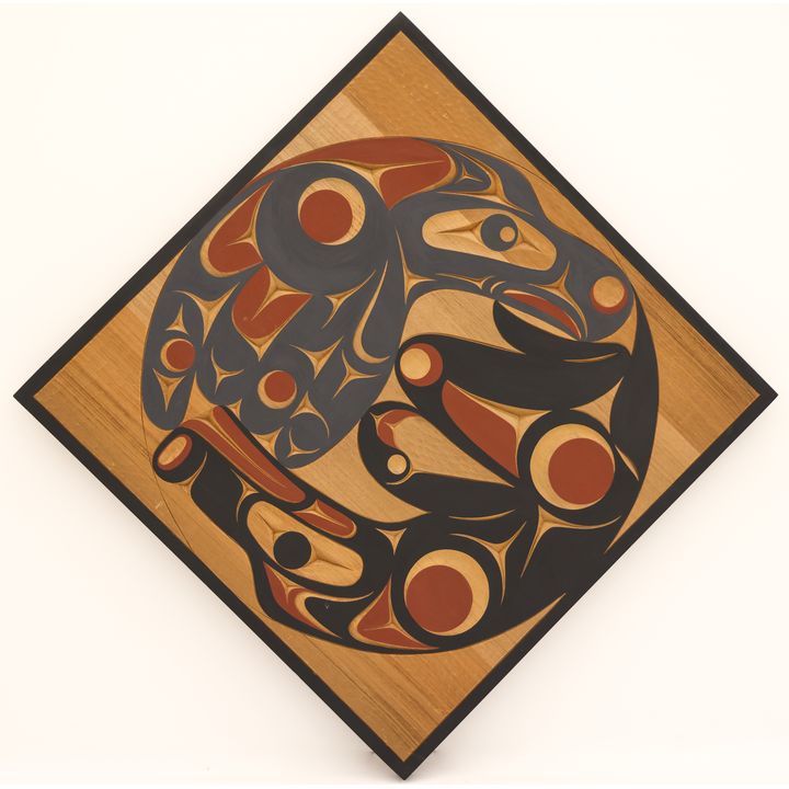 Andy Wilbur Peterson ''Thunderbird & Wolf'' Cedar Plaque