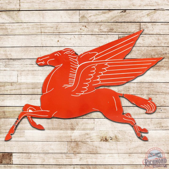 Mobil Pegasus Die Cut SS Porcelain Sign