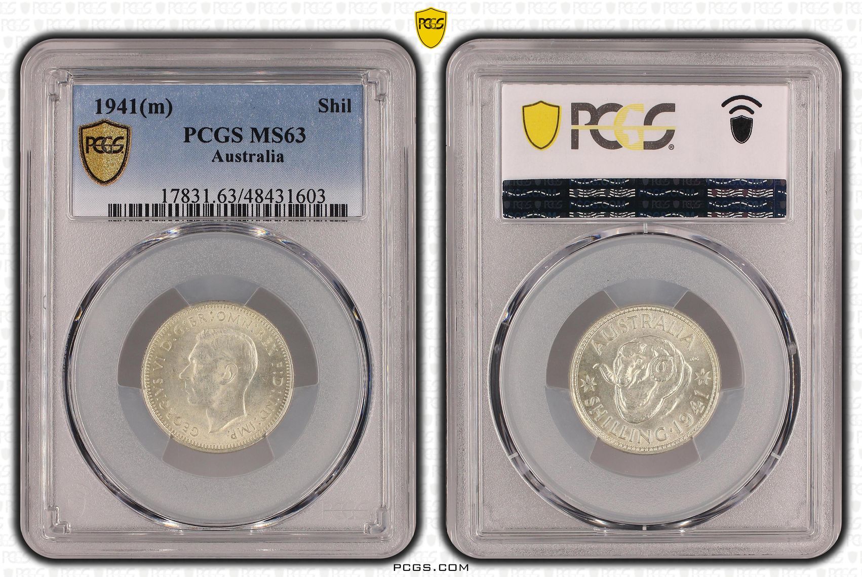Shilling, 1941(m), PCGS MS 63