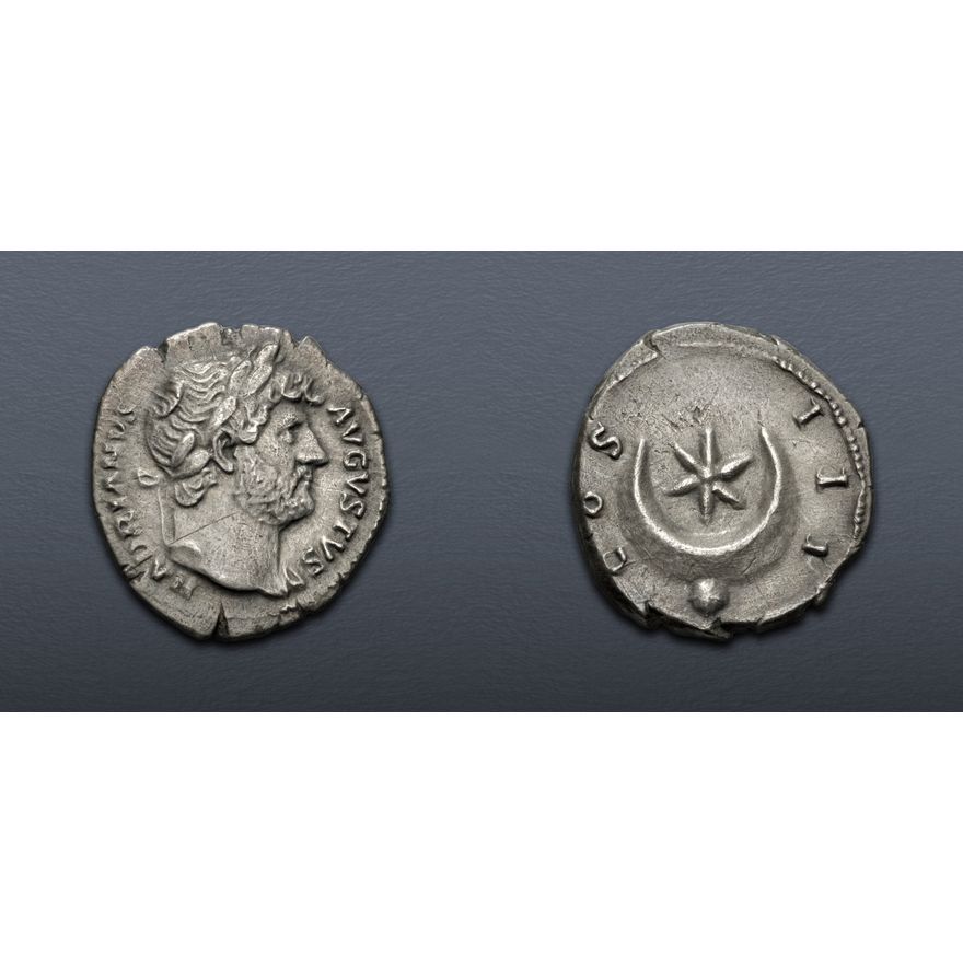 Hadrian Colors Hadrian. AD 117-138. AR Denarius (17.5mm, 2.95 g, 6h). Rome mint ...