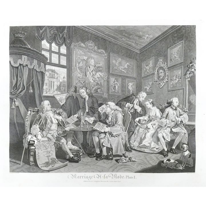 Marriage A-la-Mode' Etchings by Thomas Cook after William Hogarth- 6pc Set- 17x23.5'' sheets