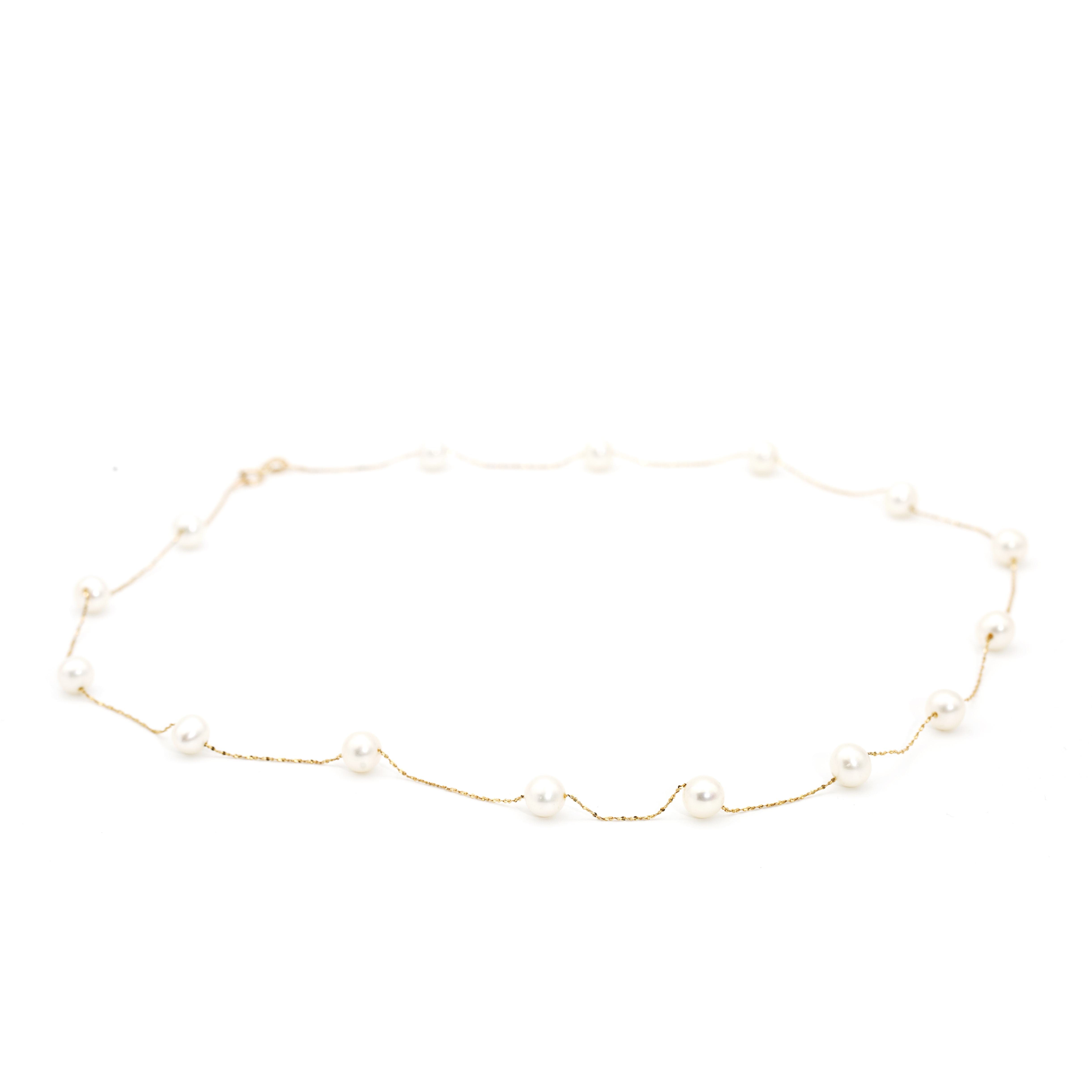 370 · 14ct Gold & Pearl Necklace 5.1g