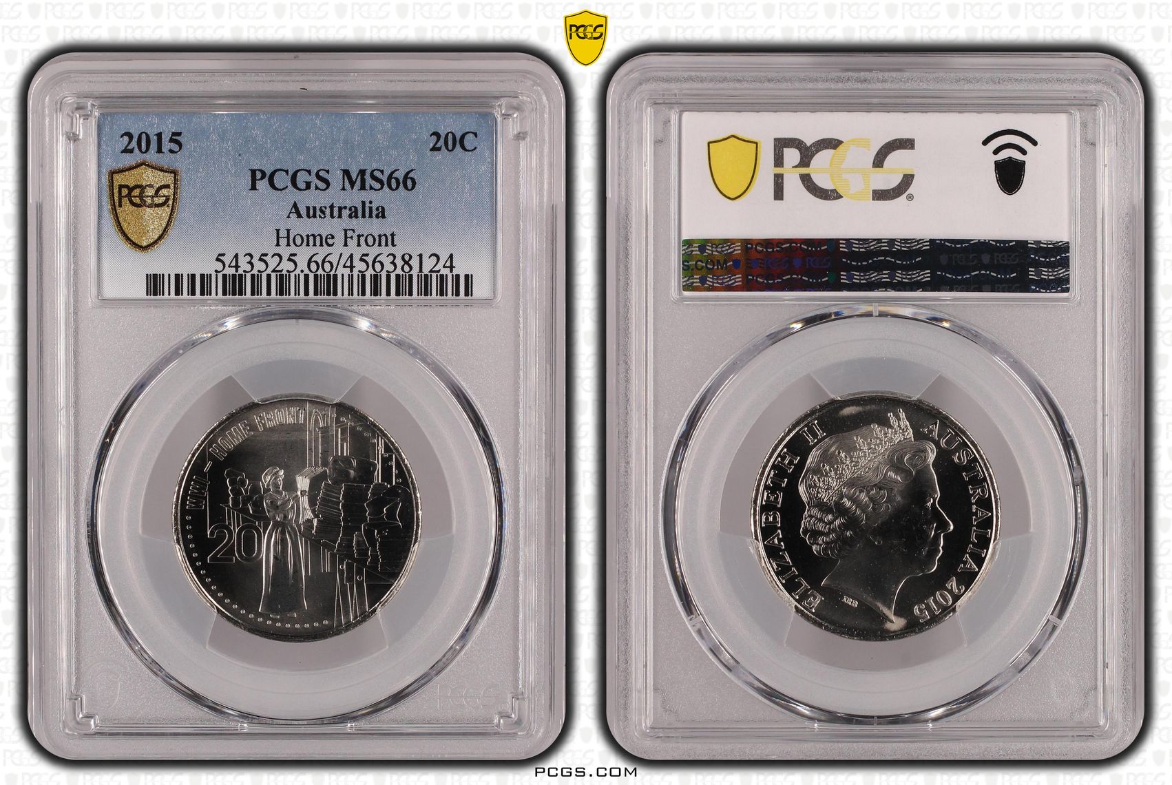 Home Front , Twenty Cent, 2015, PCGS MS66